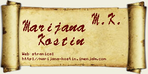 Marijana Kostin vizit kartica